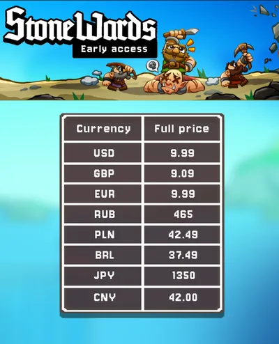 Official Stonewards Early Access price announcement banner